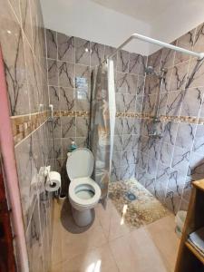 Labattoir的住宿－May'Nature，一间带卫生间和淋浴的小浴室