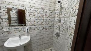 A bathroom at Casablanca beach resort, first line with private beach and swimming pools,
