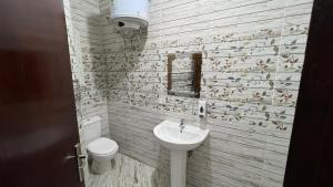 A bathroom at Casablanca beach resort, first line with private beach and swimming pools,