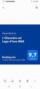 Apgyvendinimo įstaigos L'Oleandro sul Lago d'Iseo B&B aukšto planas
