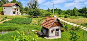 a small house in the middle of a field at Old Mill in Slavsko Polje