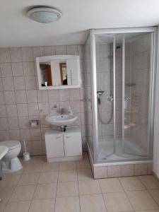Koupelna v ubytování Ferienwohnung Hille + 5 fotografií