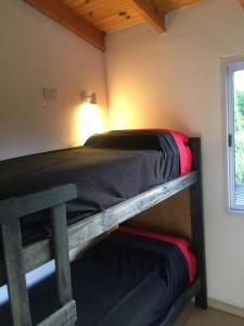 a bunk bed in a room with a window at Hostel Otto Tipp in El Bolsón