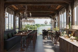 Un restaurante o sitio para comer en Hanoi Morning Hotel
