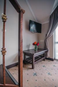 TV a/nebo společenská místnost v ubytování RUBEL APARTHOTEL&SPA