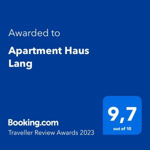 una pantalla azul con el texto concedido al nombre hawksling en Apartment Haus Lang, en Lagundo