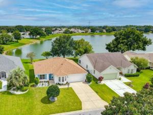 an aerial view of a house with a river at Waterfront 3Bed in The Villages in The Villages