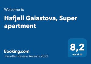 Palkinto, sertifikaatti, kyltti tai muu asiakirja, joka on esillä majoituspaikassa Hafjell Gaiastova, Super apartment