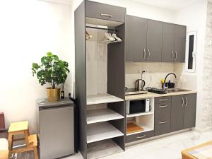A kitchen or kitchenette at Mikalis Studio