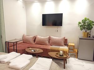 A television and/or entertainment centre at Mikalis Studio