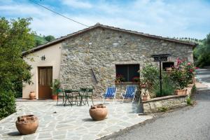 a building with two chairs and a table and chairs at Agriturismo Il Mulino delle canutole in Magione