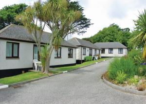 a row of houses with palm trees on a street at Kenegie Manor in Gulval