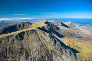 an aerial view of the top of a mountain at Bay View Lodge, Brynowen in Borth