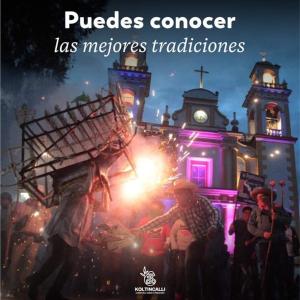 a poster of a man with lights in front of a building at Koltincalli in Xico +30 photos