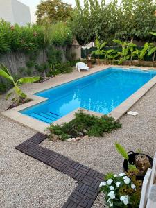 a swimming pool in the middle of a yard at Casa Mario & Amaya in Riumar +8 photos