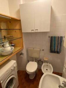 ein kleines Bad mit WC und Waschbecken in der Unterkunft La casetta del Professore in Olgiasca