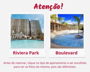 a collage of two pictures of a resort at Riviera Park Caldas Novas Temporada in Caldas Novas +11 photos
