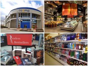 a collage of four pictures of a store at The Royal Luxury Lion Patio in Amman