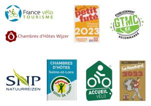 a sampling of the logos for the various different types at Auberge de La Chaloire in La Petite-Verrière