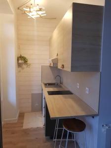 Kuchyň nebo kuchyňský kout v ubytování Studio avec terrasse hyper centre
