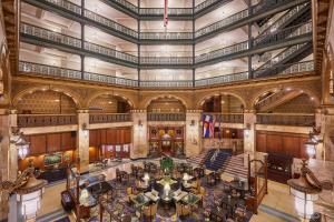 an overhead view of the lobby of a building at The Brown Palace Hotel and Spa, Autograph Collection in Denver