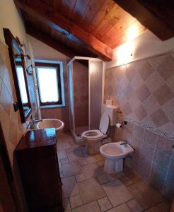 a bathroom with a toilet and a sink at L'Antica Dimora in Perosa Argentina