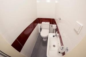 a bathroom with a white toilet and a sink at Apartment Grazbachgasse in Graz