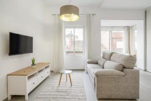 ein Wohnzimmer mit Couch und Fernseher in der Unterkunft Very nice and modern flat, in Alicante Center in Alicante