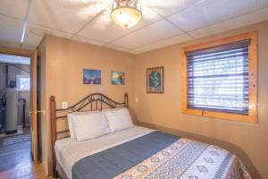 a bedroom with a bed and a window at The Cub Cottage in North Pole AK in North Pole