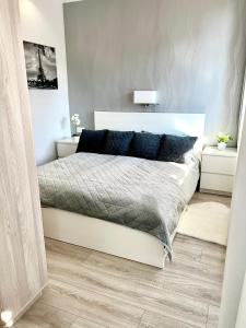a bedroom with a bed in a room at Downtown Dream Apartmans in Szeged