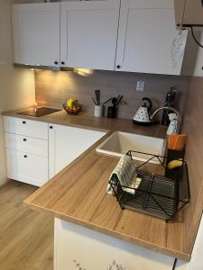 Kuchyň nebo kuchyňský kout v ubytování Útulný apartmán na Dolní Moravě