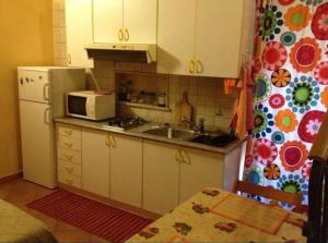 a small kitchen with a sink and a microwave at Cavour Apartment in Syracuse