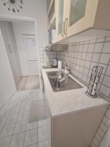 奧西耶克的住宿－Apartment Dream，厨房配有水槽和台面