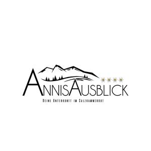 バート・ゴイーザーンにあるAnnis Ausblick - Deine Unterkunft im Salzkammergutの山を背景にした麻酔科のロゴ