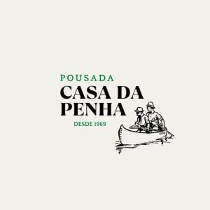 a logo for a company with two people in a canoe at Pousada Casa da Penha in Abraão