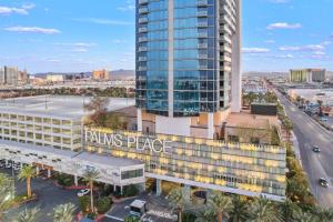 an aerial view of the palms place hotel in las vegas at Vegas Palms HIGH 52nd fl. 1BDR corner penthouse 1220sqft in Las Vegas