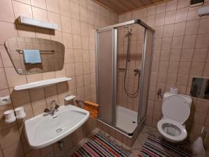 Koupelna v ubytování Apartment Fatlar