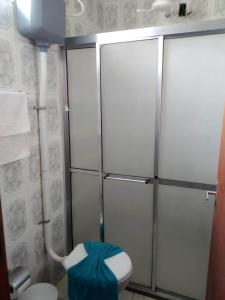 ein Bad mit einem WC und einer Duschkabine in der Unterkunft Pousada Luz da Lua in Socorro