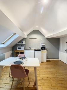 Kuchnia lub aneks kuchenny w obiekcie Magnifique studio centre ville Saint Leu 2 pers