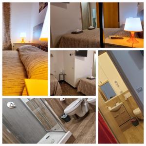 a collage of pictures of a hotel room at Affittacamere House LeoMar di Sara in Genoa