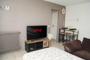Telewizja i/lub zestaw kina domowego w obiekcie Le nid douillet