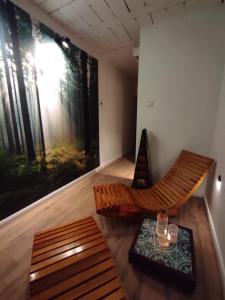A seating area at Napraszállás Vendégház