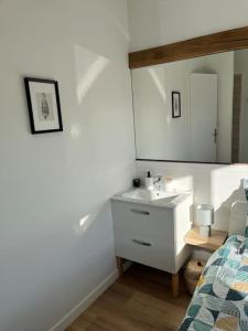 a bathroom with a sink and a mirror at Maison Origine Périgueux in Périgueux +20 photos