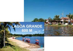 a collage of a picture of a river with a beach at Apartamento Ponta da Fruta para até 4 pessoas 201 in Vila Velha