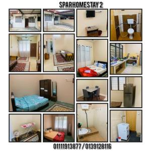 a collage of different pictures of a room at Spar Homestay 2 in Kota Bharu +2 photos