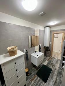 Koupelna v ubytování Bungalov Božena