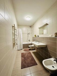 Koupelna v ubytování Liepu Apartments Druskininkai