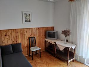 TV a/nebo společenská místnost v ubytování Apartment in Tisno with sea view, balcony, air conditioning, WiFi (4874-2)