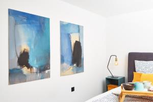 Postel nebo postele na pokoji v ubytování Nord29 - Exklusive Ferienwohnung am Waldrand Meschede