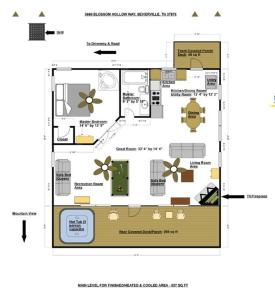 a floor plan of a house at Little Cabin All To Yourself in Sevierville